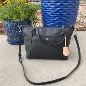 Black COACH CarryAll Tote with Long Strap